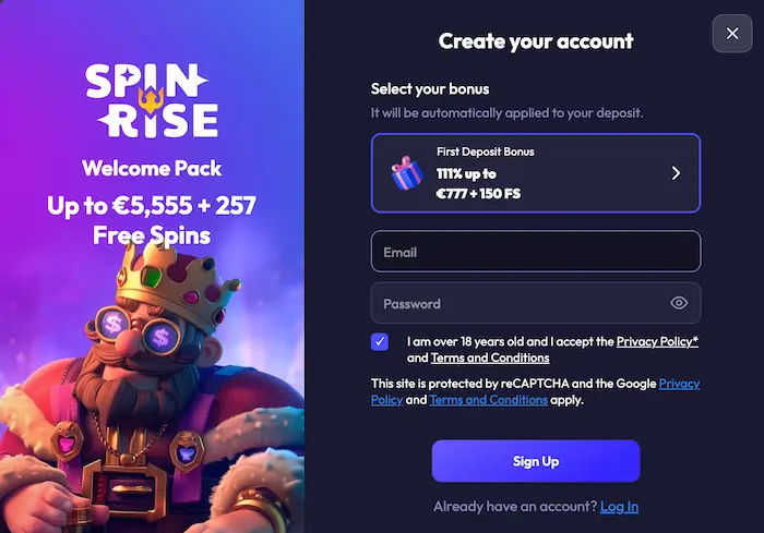 Spinrise Casino CA reg