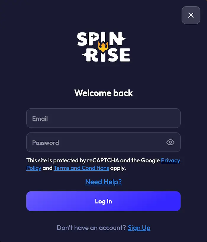 Spinrise Casino CA login