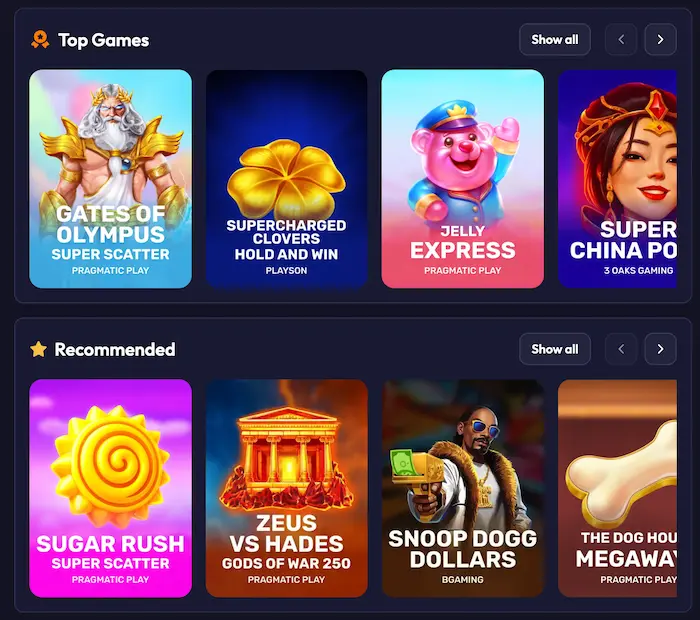 Spinrise Casino games